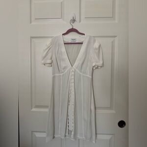 Aritzia Sunday Best Cap Sleeve Button Down Dress - Cream